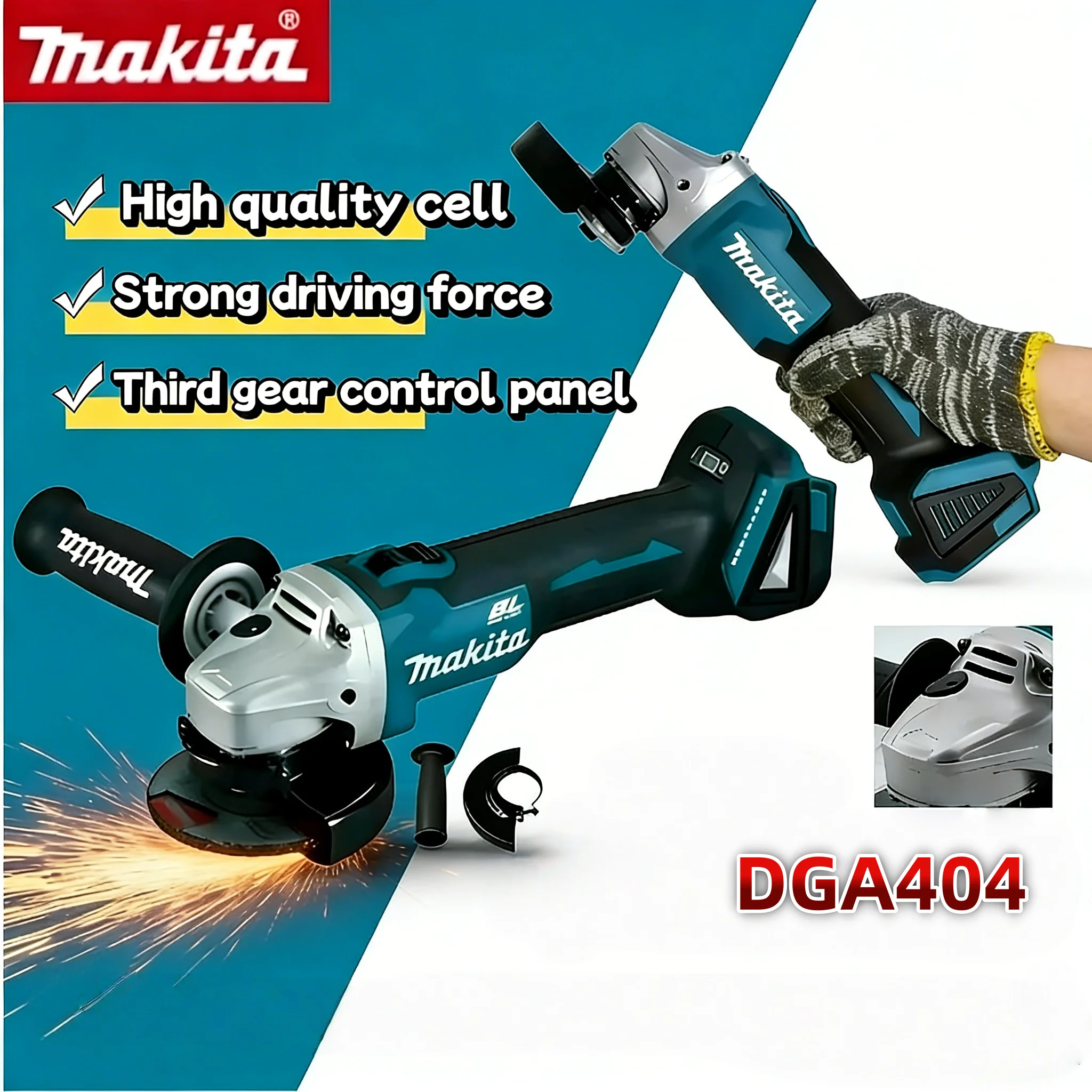Brushless Angle Grinder Battery Powered - Makita DGA404 18V Brushless Cordless Angle