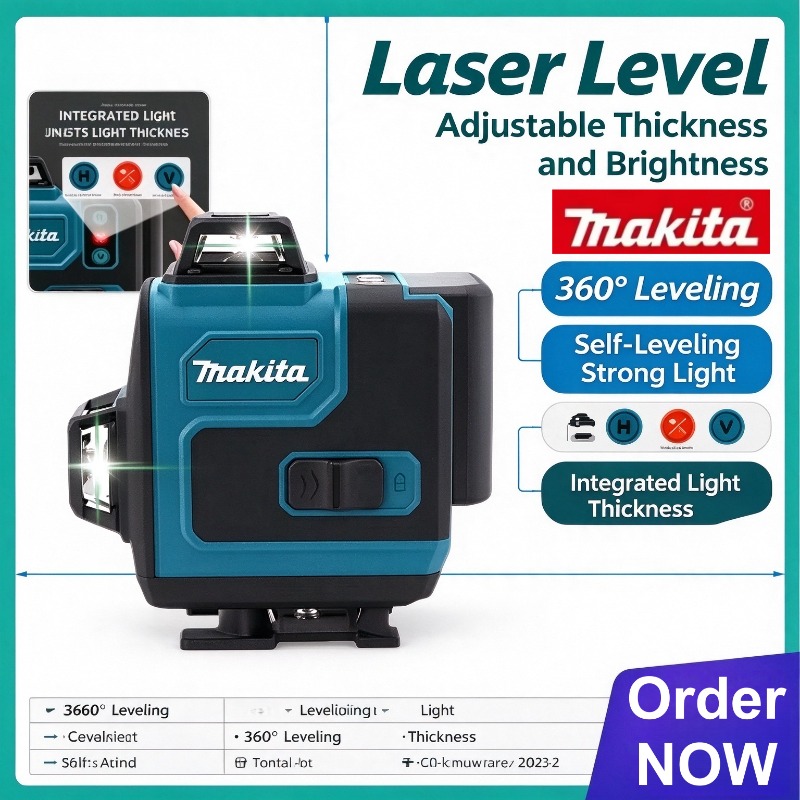 Laser Level 16 Lines 4D Green - Makita 360° Horizontal/Vertical Lines, 3D-4D 16-Line