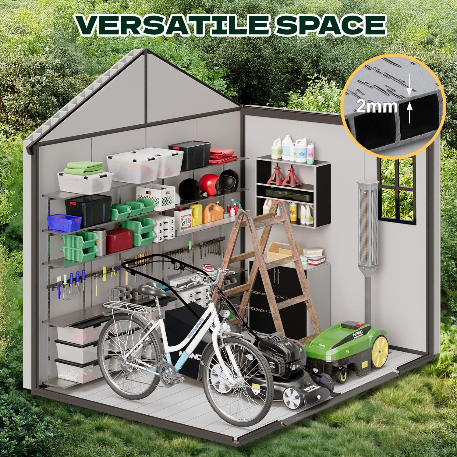 8x6 FT Resin Outdoor Storage S - Garden Tools 评论和价格