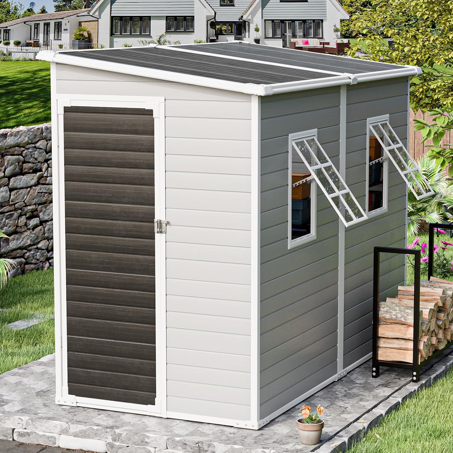 4x8 FT Resin Outdoor Storage S - Garden Tools 评论和价格