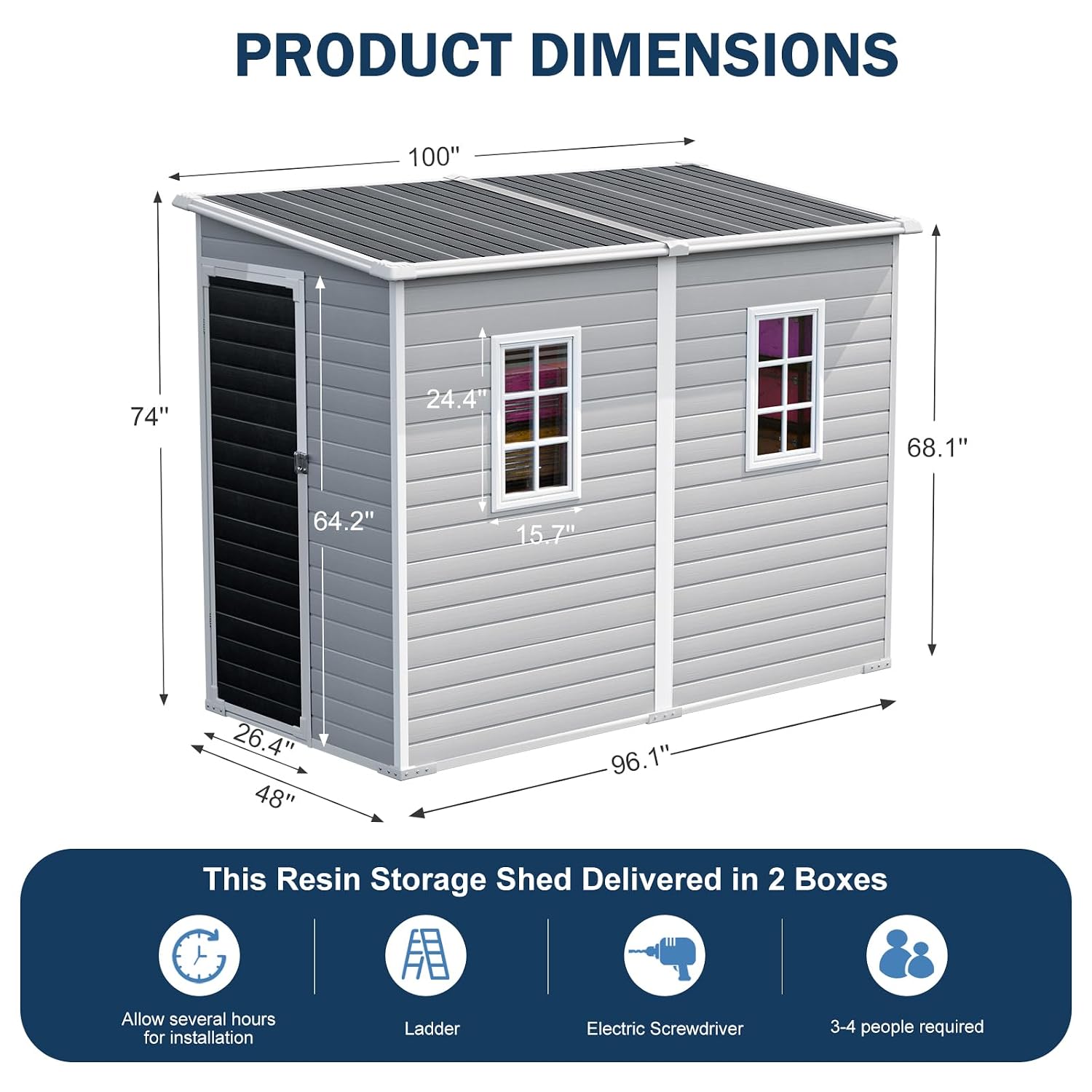 4x8 FT Resin Outdoor Storage S - Garden Tools 评论和价格