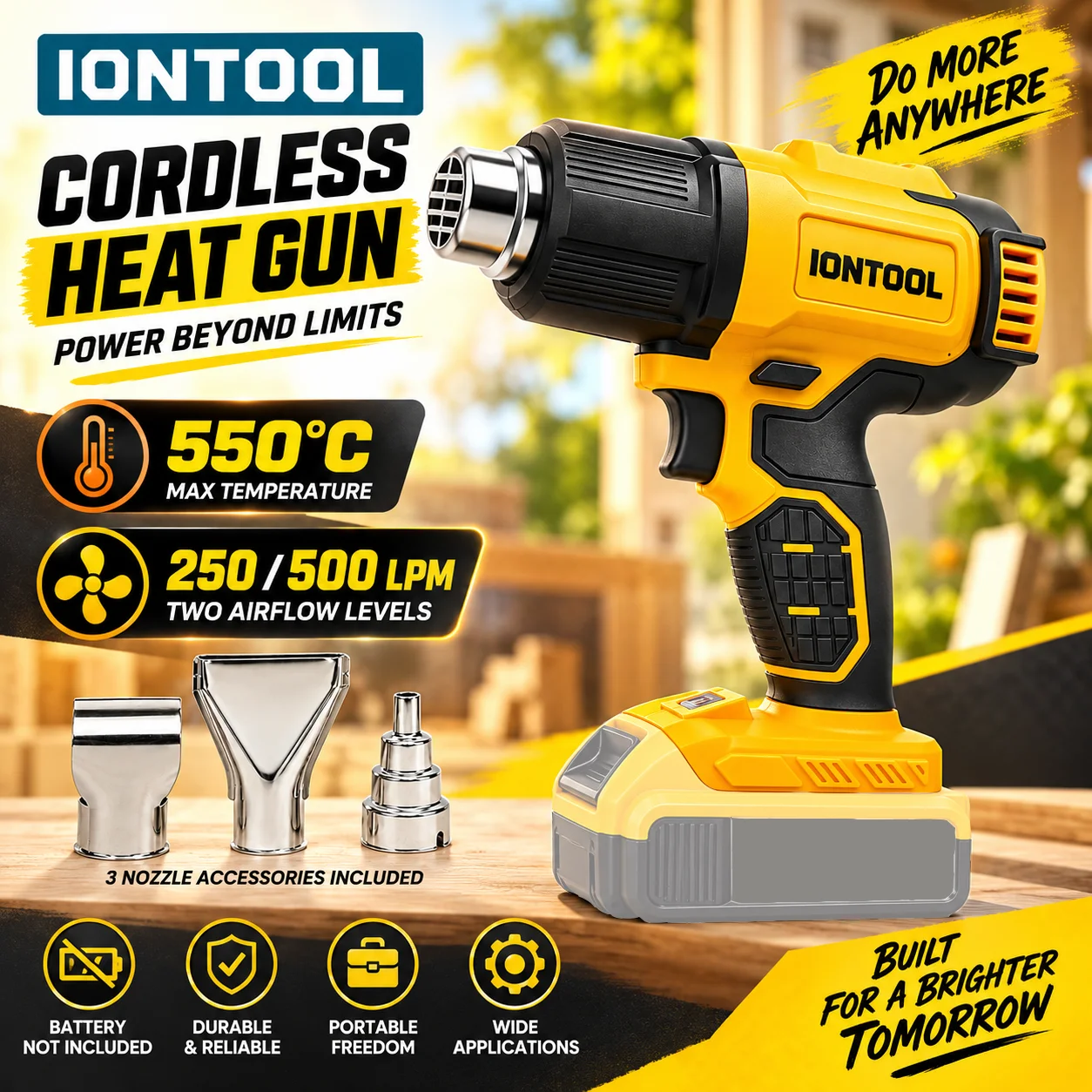 IONTOOL 550℃ Cordless Heat Gun - Cordless Heat Gun For Shrink Tubing 评论和价格